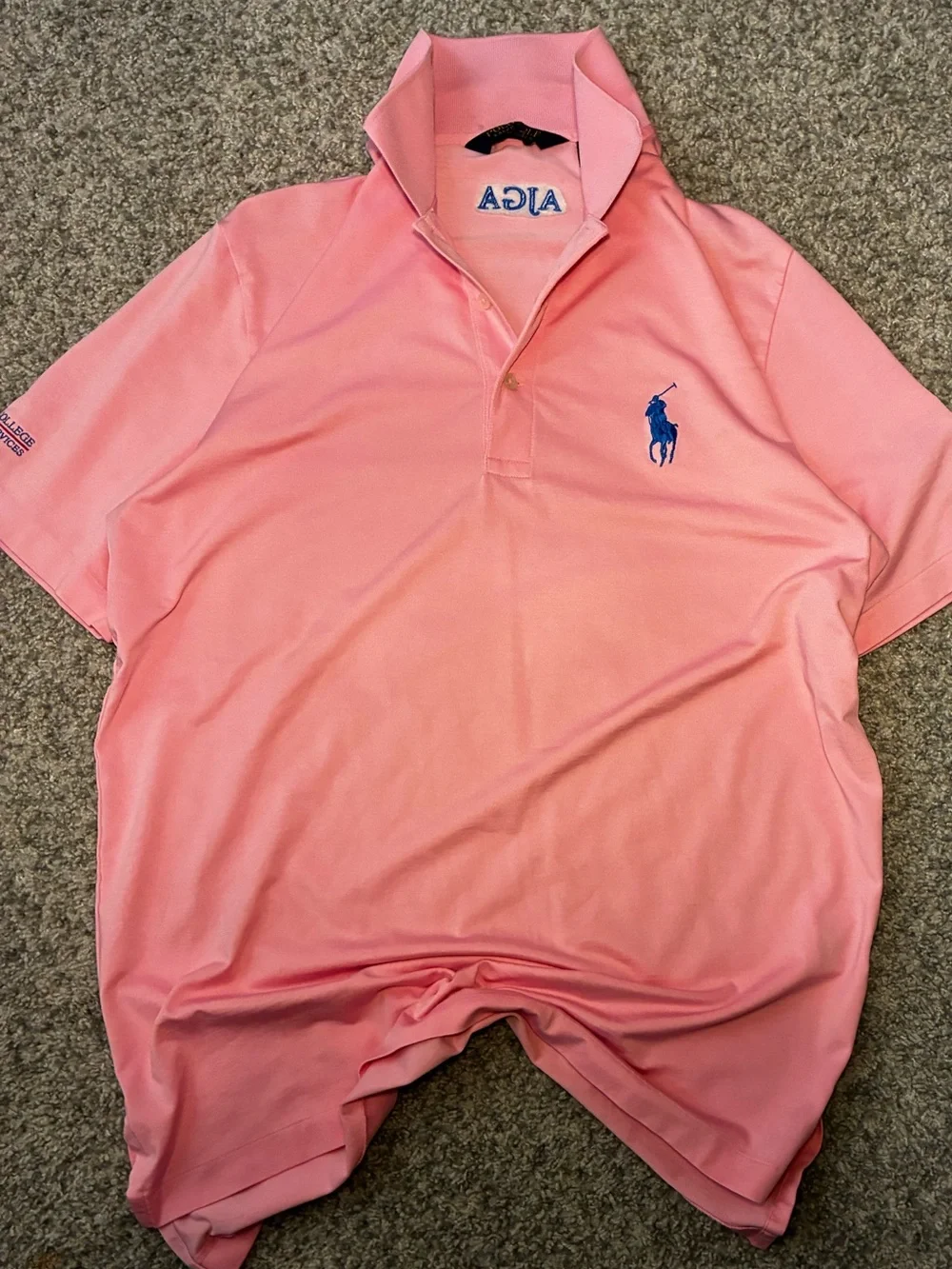 Ralph Lauren Pink Polo with Blue Embroidered Pony
